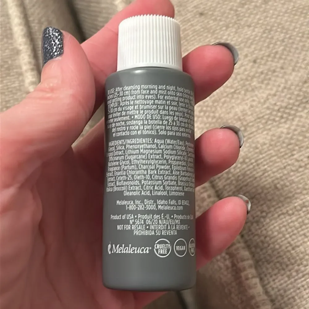 New SeiBella Charcoal & Flower Skin Refining Mattifying Toning Mist 1.1 fl oz